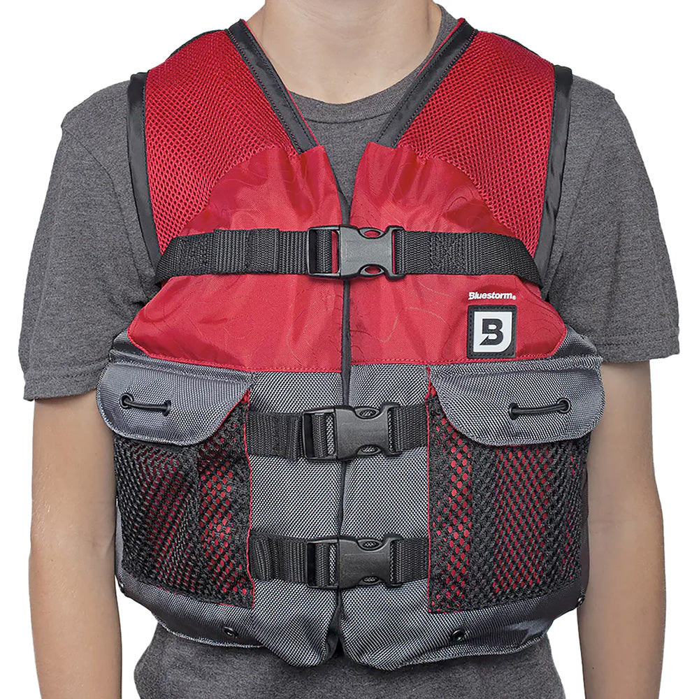 Bluestorm Sportsman Youth Mesh Fishing Life Jacket - Nitro Red [BS-105-RED-Y]