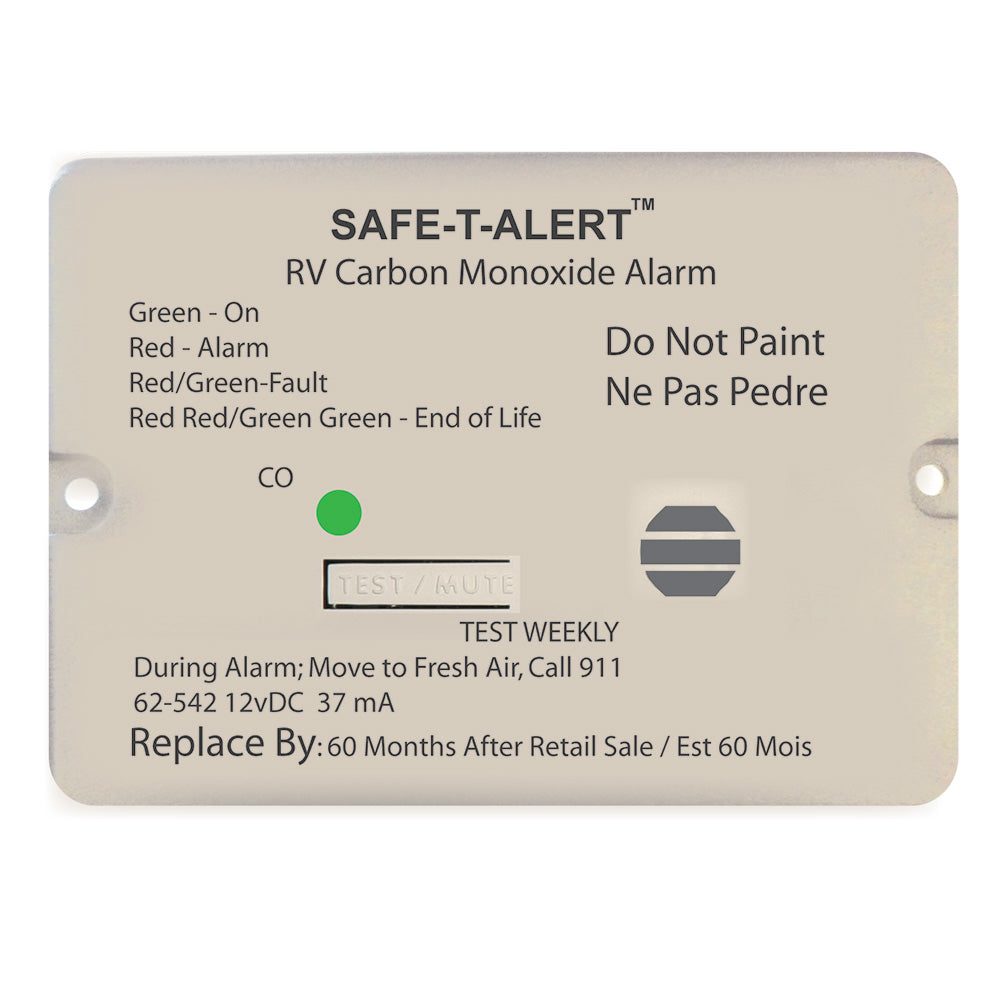 Safe-T-Alert 62 Series Carbon Monoxide Alarm - 12V - RV Flush Mount - White [62-542-WT]