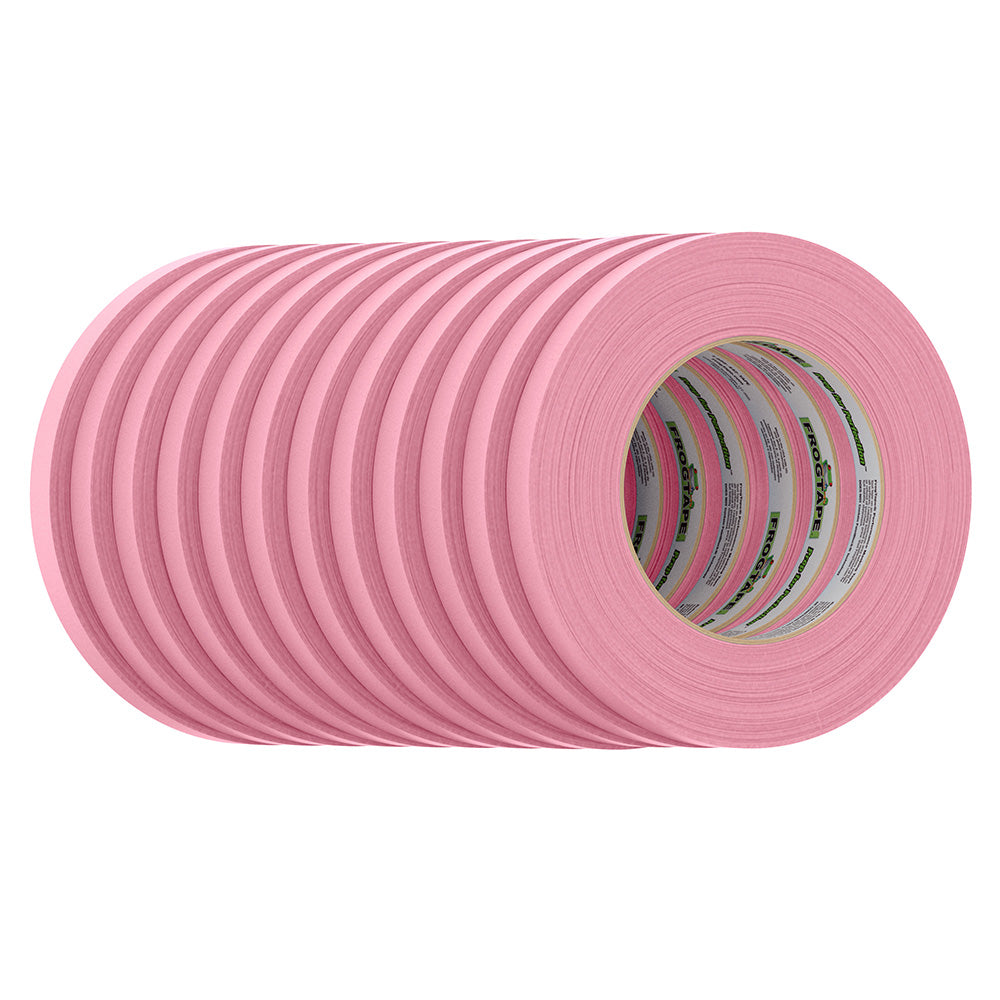 FrogTape CP 325 Medium-High Adhesion Masking Tape - 12MM x 55M x 12-Pack - Pink - Rated for 325F [105331]