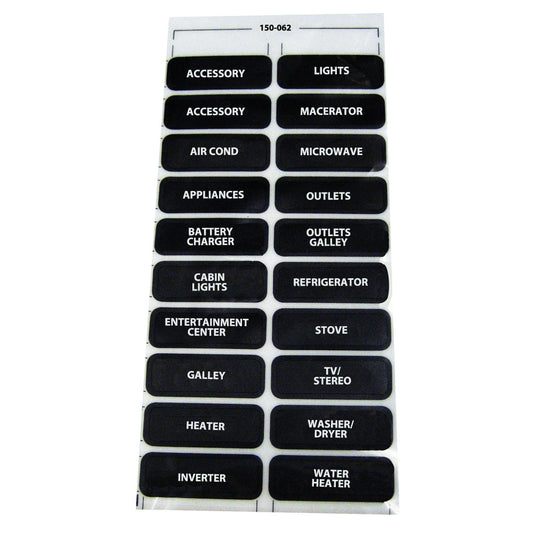 Paneltronics AC-20 Assorted Label Sheet [150-062]