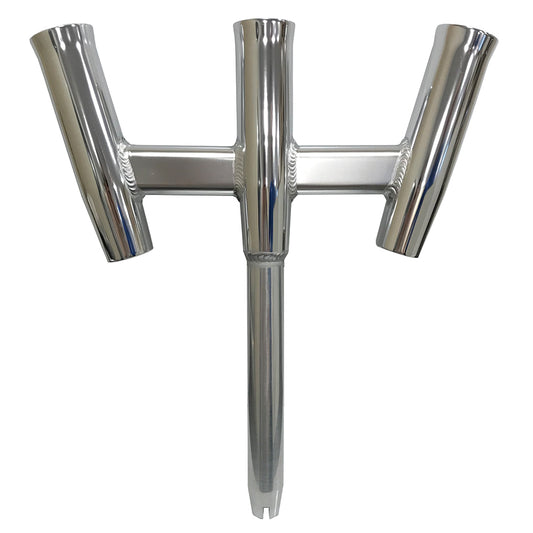 Tigress GS Trident Rod Holder - Straight Butt - Polished Alumunim [88160-1]