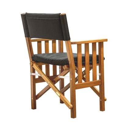 Whitecap Directors Chair II w/Black Cushion - Teak [61051]